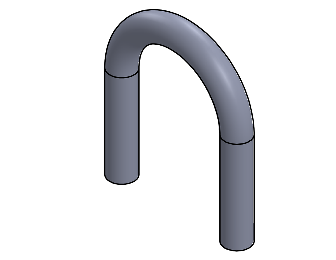 Picture of #1228 - ALUMINUM 3/4" PIPE 180° ELBOW W/ TANGENTS 2.5" C.L.R.