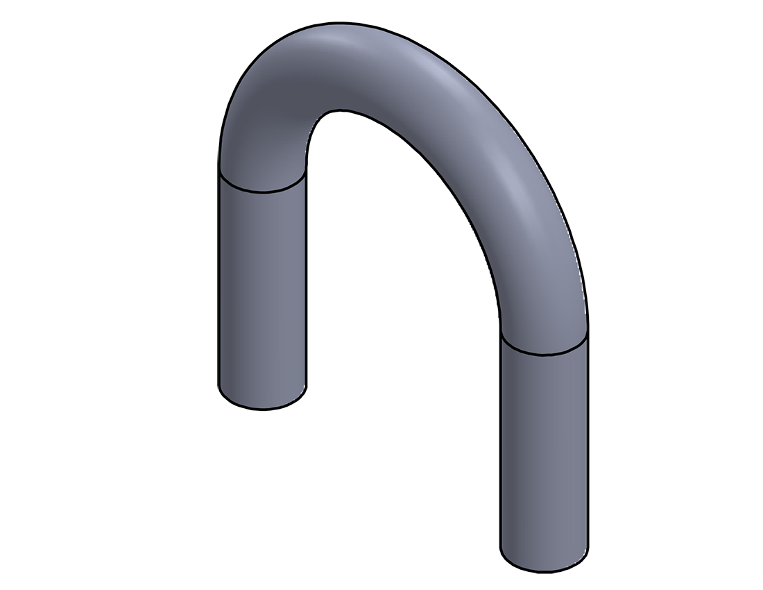 Picture of #1338 - ALUMINUM 1" PIPE 180° ELBOW W/ TANGENTS 3" C.L.R.