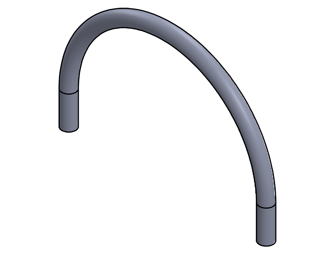 Picture of #14-12-8 - ALUMINUM 1 1/4" PIPE 180° ELBOW W/ TANGENTS 12" C.L.R.