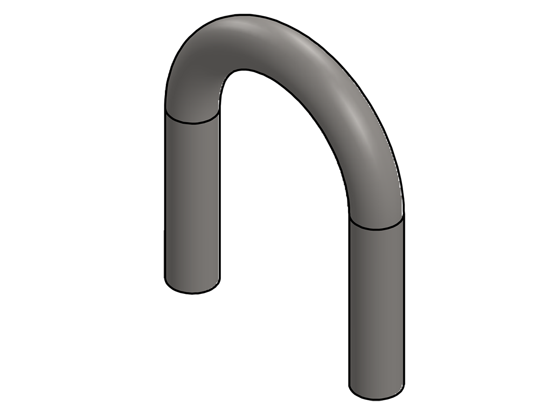 Picture of #2228 - STAINLESS STEEL 3/4" PIPE 180° ELBOW W/ TANGENTS 2.5" C.L.R.