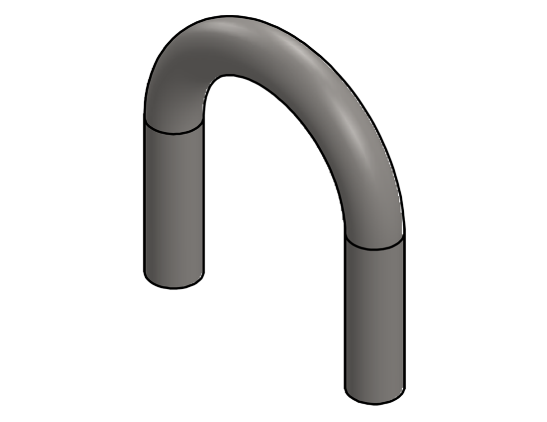 Picture of #2238 - STAINLESS STEEL 3/4" PIPE 180° ELBOW W/ TANGENTS 3" C.L.R.