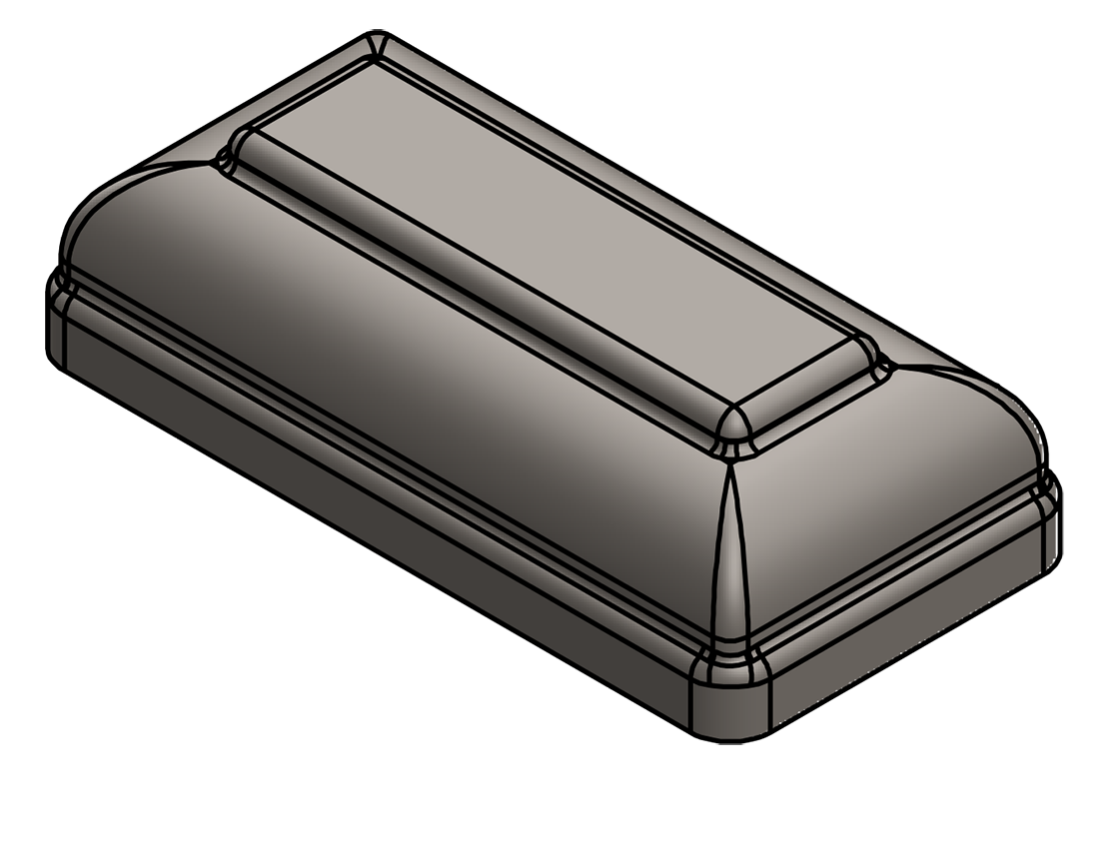 Picture of #NC240 - STEEL 2"x4" Rectangular TUBE NEWEL CAP