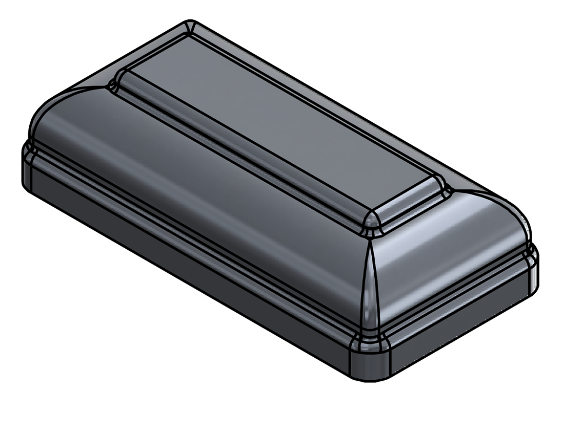 Picture of #NC240-AL - ALUMINUM 2"x4" Rectangular TUBE NEWEL CAP