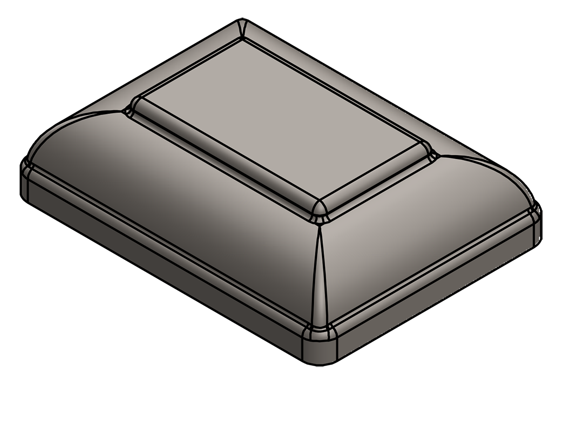 Picture of #NC340 - STEEL 3"x4" Rectangular TUBE NEWEL CAP