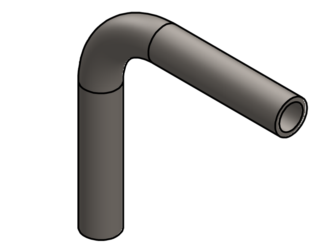 Picture of #SEST05016901.002T - STEEL   1/2" O.D. X .065 WALL (16 GAGE) 90° ELL 1" C.L.R.