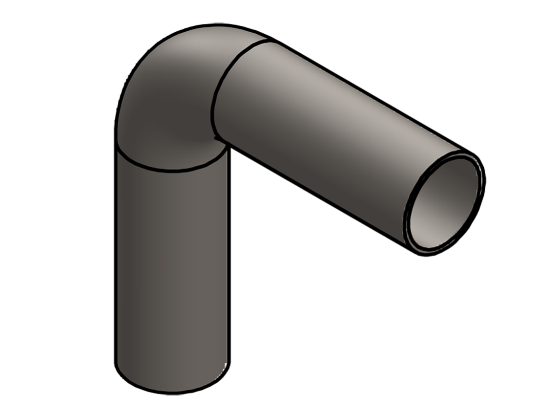 Picture of #SEST12516901.253T -  STEEL  1 1/4" O.D. X .065 WALL (16 GAGE) 90° ELL 1 1/4" C.L.R.