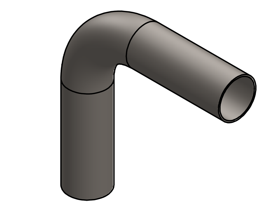 Picture of #SEST16316902.504T - STEEL   1 5/8" O.D. X .065 WALL (16 GAGE) 90° ELL 2 1/2" C.L.R.