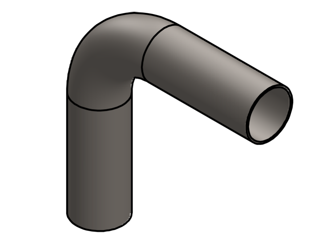 Picture of #SEST17516902.504T - STEEL   1 3/4" O.D. X .065 WALL (16 GAGE) 90° ELL 1 3/4" C.L.R.