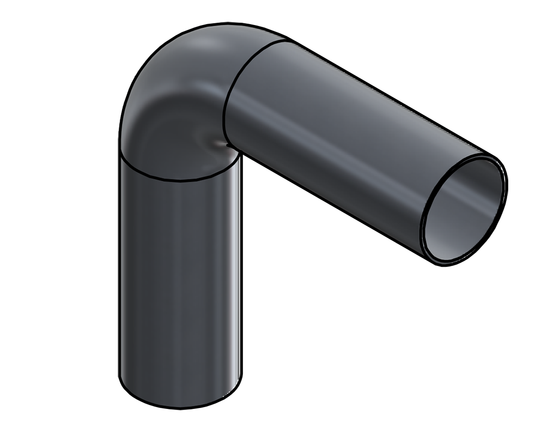 Picture of #SEAL17516901.754T - ALUMINUM 1 3/4" O.D. X .065 WALL 90° ELL 1 3/4" C.L.R.