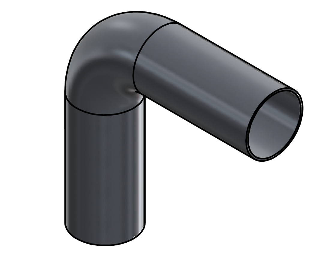 Picture of #SEAL20016902.004T - ALUMINUM 2" O.D. X .065 WALL 90° ELL 2" C.L.R.