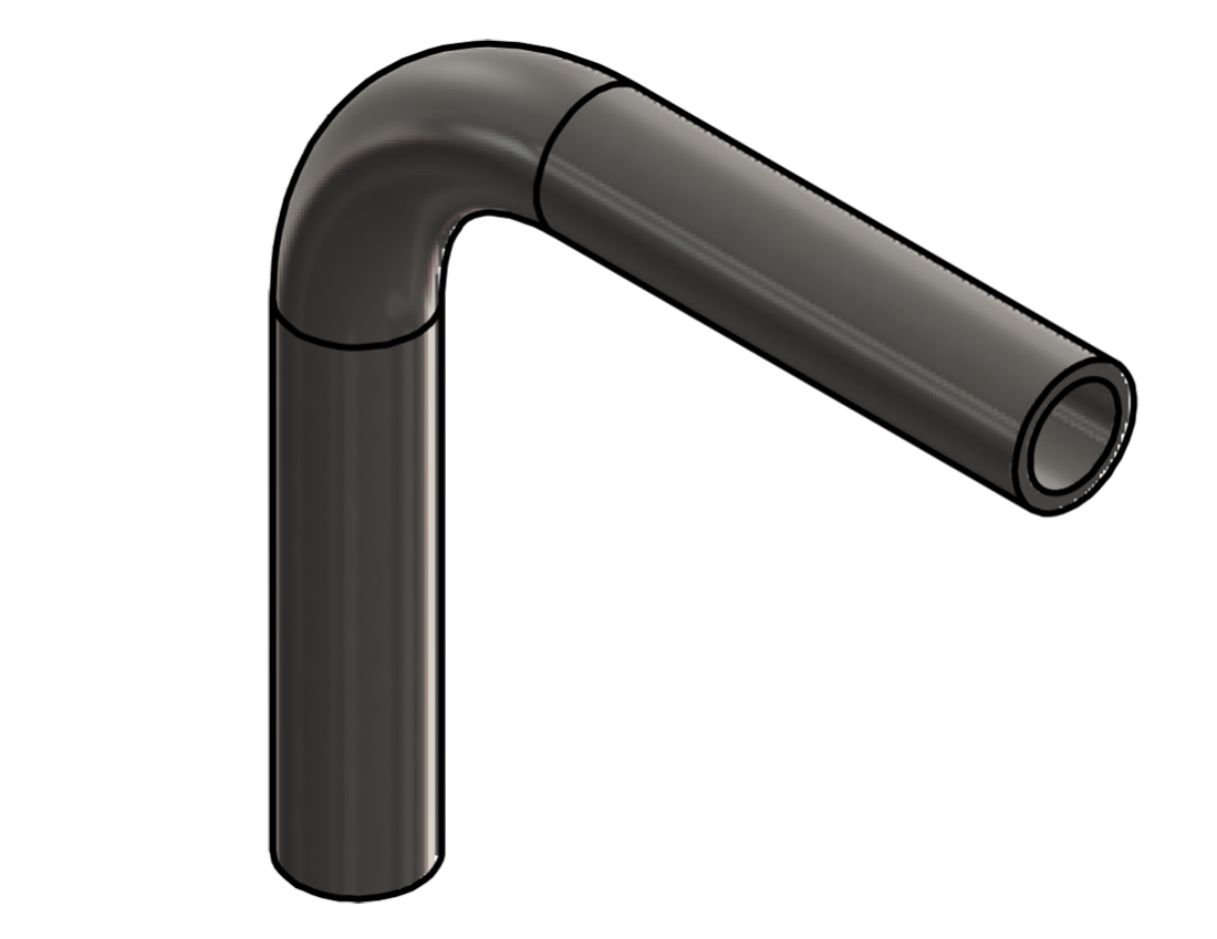 Picture of #SESS05016901.002T - STAINLESS STEEL   1/2" O.D. X .065 WALL (16 GAGE) 90° ELL 1" C.L.R.