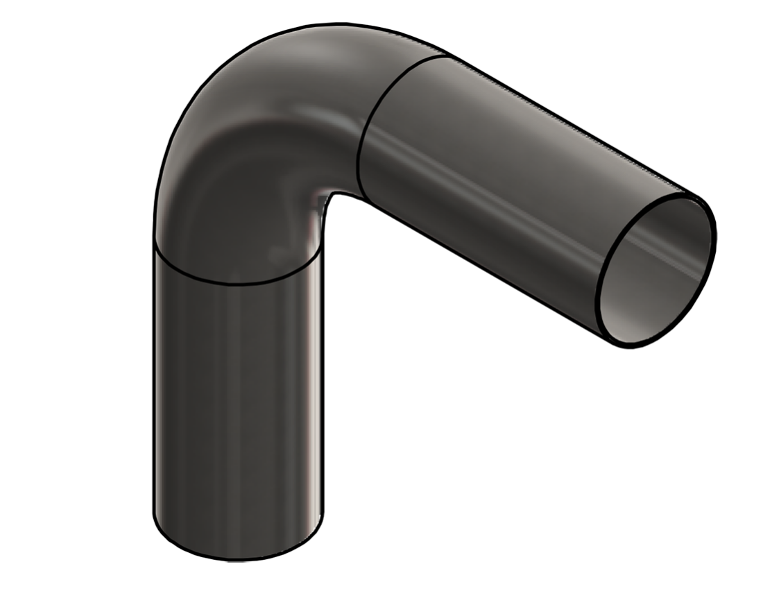 Picture of #SESS40014906.008T - STAINLESS STEEL  4" O.D. X .083 WALL (14 GAGE) 90° ELL 6" C.L.R.