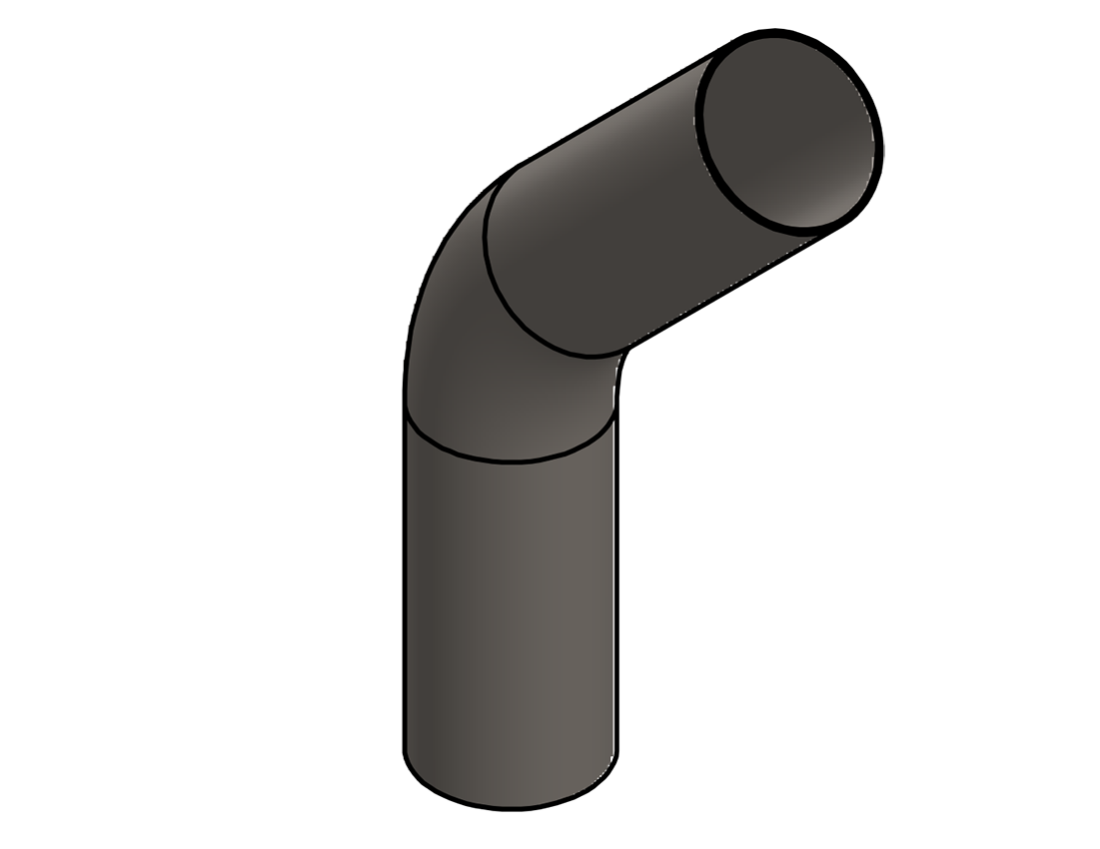 Picture of #SEST30016454.506T - STEEL   3" O.D. X .065 WALL (16 GAGE) 45° ELL 4 1/2" C.L.R.