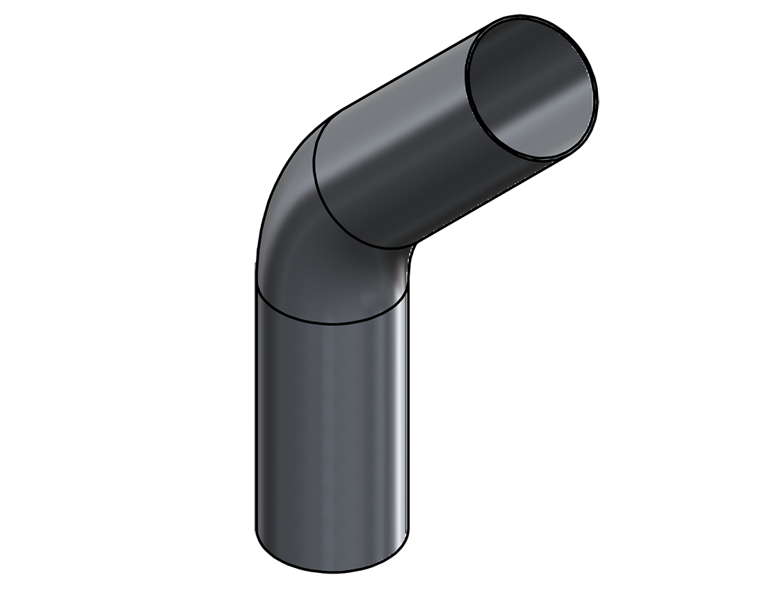 Picture of #SEAL40014456.008T - ALUMINUM  4" O.D. X .083 WALL 45° ELL 6" C.L.R.