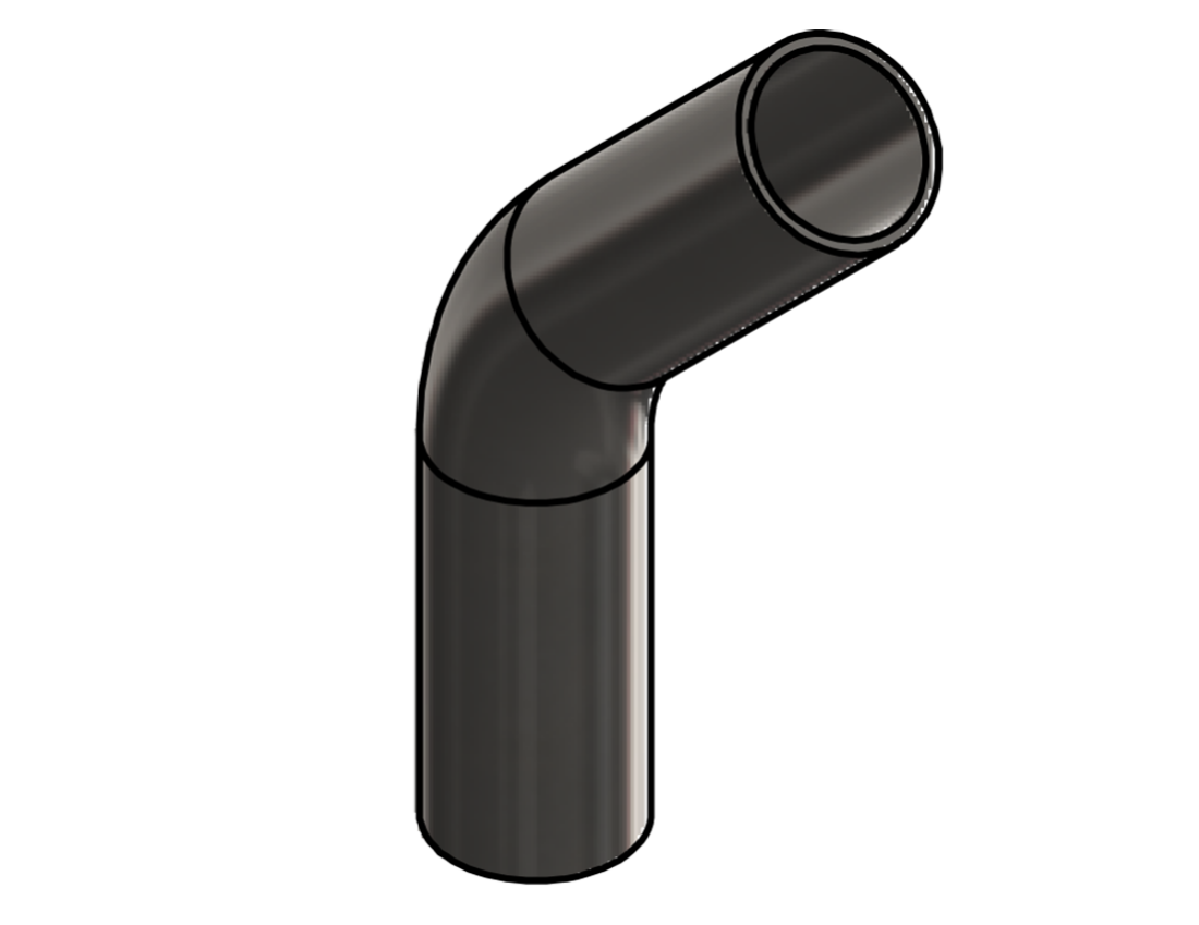 Picture of #SESS10016451.002T -  STAINLESS STEEL  1" O.D. X .065 WALL (16 GAGE) 45° ELL 1" C.L.R.