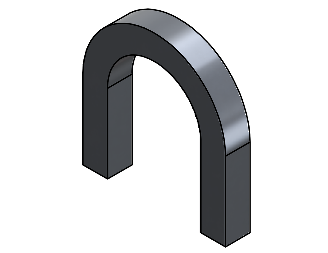 Picture of #SQ1258-AL - ALUMINUM 1.25" SQ TUBE 180° ELBOW