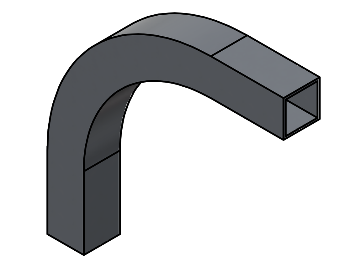 Picture of #SQ2007-AL - ALUMINUM 2.00" SQ TUBE 90° ELBOW