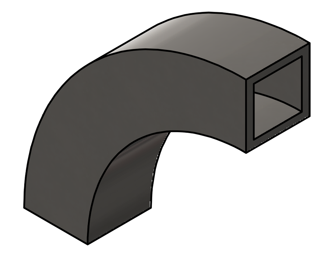 Picture of #SQ1005-SS - STAINLESS STEEL 1.00" SQ TUBE 90° ELBOW