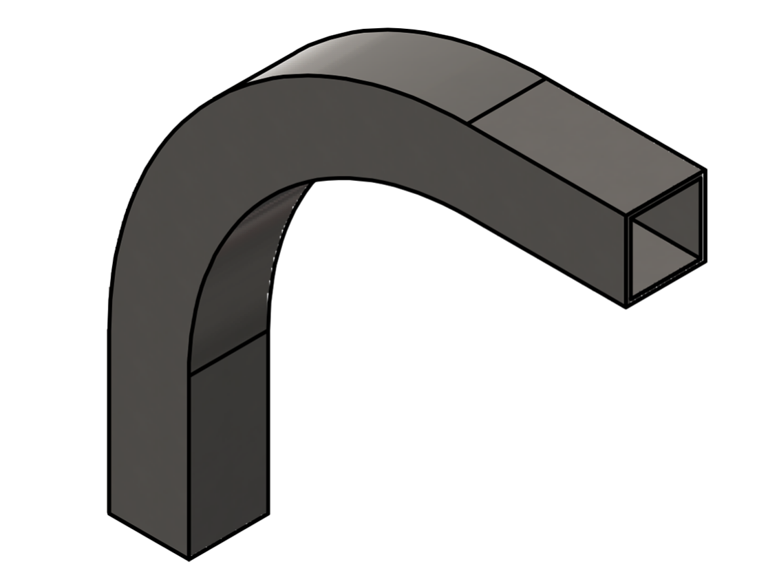 Picture of #SQ2007-SS - STAINLESS STEEL 2.00" SQ TUBE 90° ELBOW