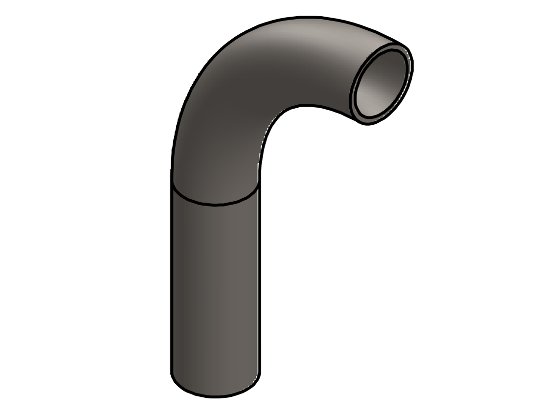 Picture of #4356 - STEEL 1 1/2" TUBE 90° ELBOW W/ 1 TANGENT 5" C.L.R. 