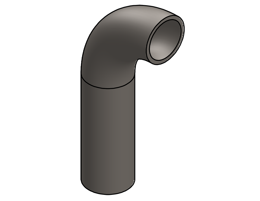 Picture of #416 - STEEL 1 1/4" PIPE 90° ELBOW W/ 1 TANGENT 2" C.L.R. 